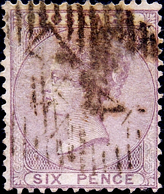 Великобритания 1856 год . Королева Виктория . 6 p . Каталог 175,0 фунтов .   